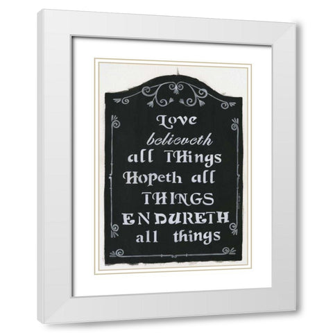 Love Believeth White Modern Wood Framed Art Print with Double Matting by Shamp, Cindy