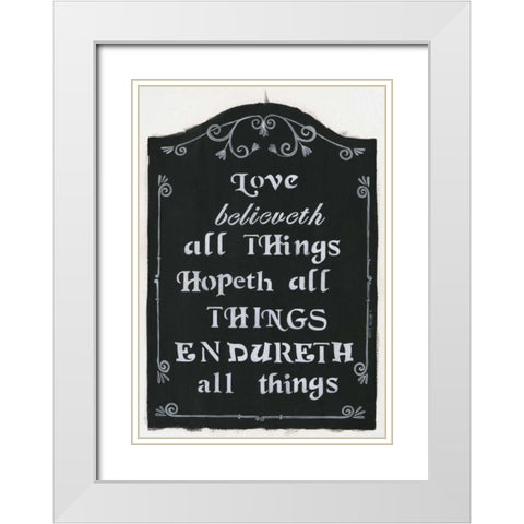 Love Believeth White Modern Wood Framed Art Print with Double Matting by Shamp, Cindy