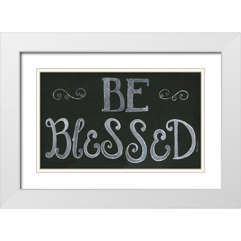 Be Blessed White Modern Wood Framed Art Print with Double Matting by Shamp, Cindy