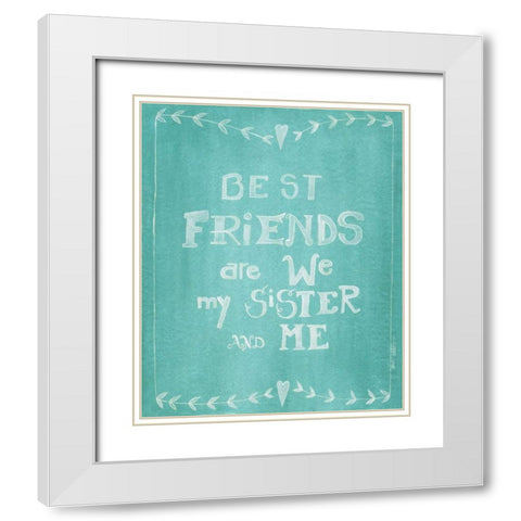 Sister and Me White Modern Wood Framed Art Print with Double Matting by Shamp, Cindy
