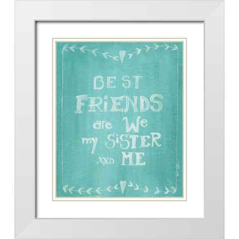 Sister and Me White Modern Wood Framed Art Print with Double Matting by Shamp, Cindy