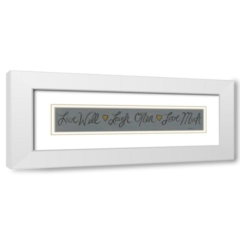 Live Well White Modern Wood Framed Art Print with Double Matting by Shamp, Cindy