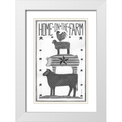Home on the Farm White Modern Wood Framed Art Print with Double Matting by Shamp, Cindy