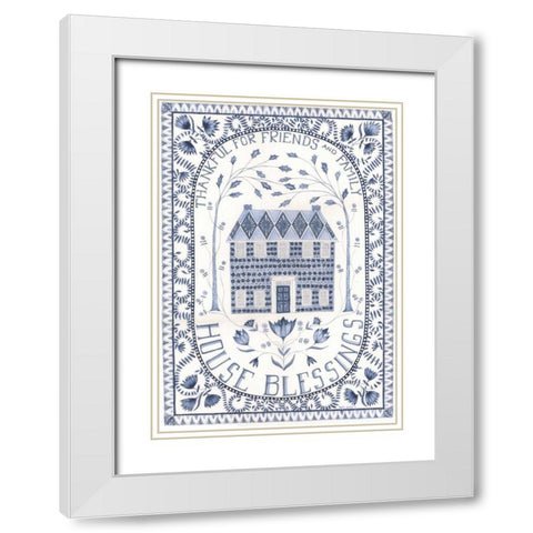 Country Blues I White Modern Wood Framed Art Print with Double Matting by Shamp, Cindy