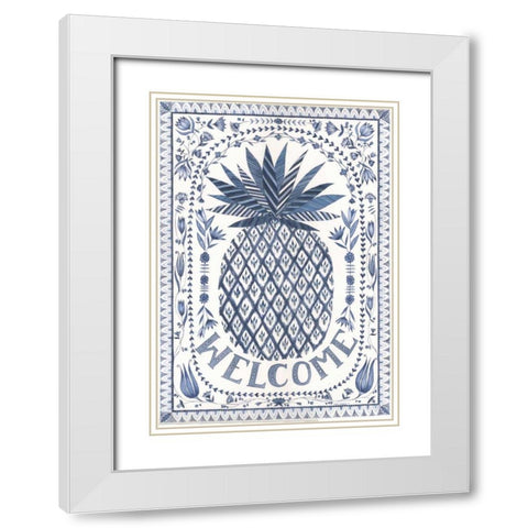 Country Blues II White Modern Wood Framed Art Print with Double Matting by Shamp, Cindy