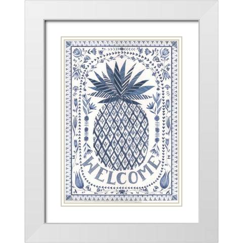 Country Blues II White Modern Wood Framed Art Print with Double Matting by Shamp, Cindy