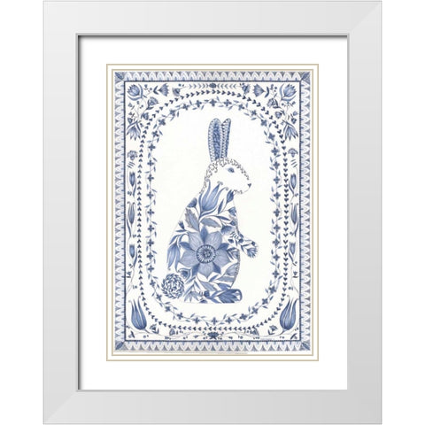 Country Blues III White Modern Wood Framed Art Print with Double Matting by Shamp, Cindy