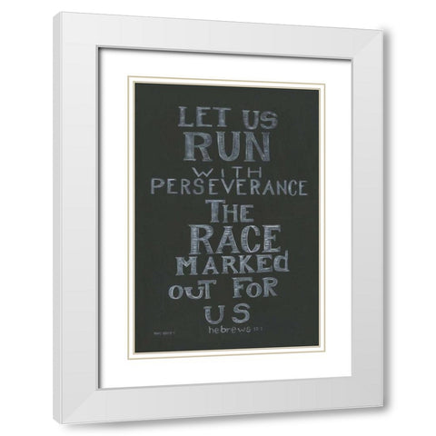 Let Us Run White Modern Wood Framed Art Print with Double Matting by Shamp, Cindy