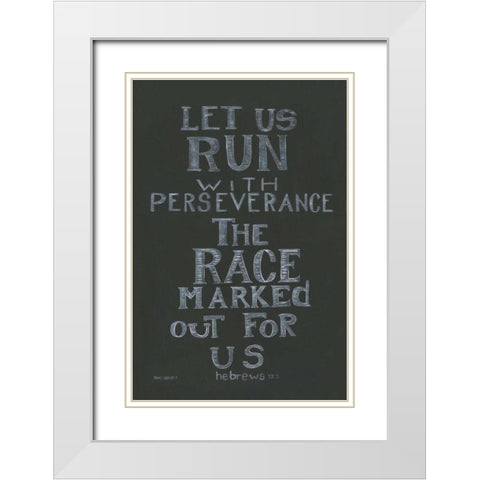 Let Us Run White Modern Wood Framed Art Print with Double Matting by Shamp, Cindy