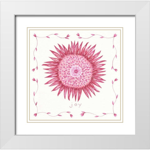 Joy Flower White Modern Wood Framed Art Print with Double Matting by Shamp, Cindy