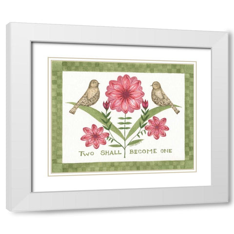 Two Shall Become White Modern Wood Framed Art Print with Double Matting by Shamp, Cindy