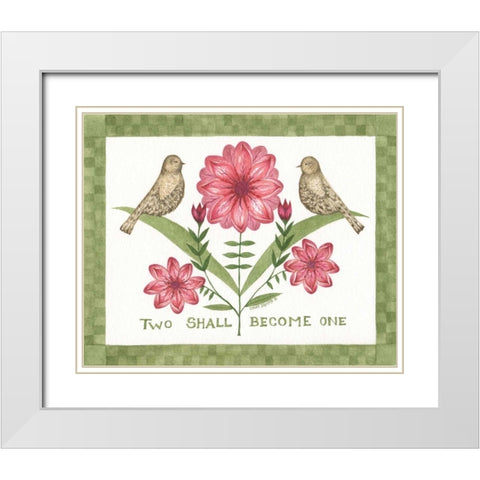 Two Shall Become White Modern Wood Framed Art Print with Double Matting by Shamp, Cindy