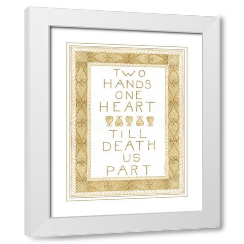 Two Hands White Modern Wood Framed Art Print with Double Matting by Shamp, Cindy