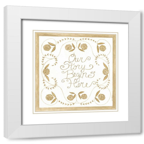 Our Story White Modern Wood Framed Art Print with Double Matting by Shamp, Cindy