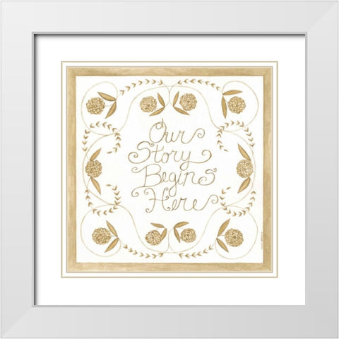 Our Story White Modern Wood Framed Art Print with Double Matting by Shamp, Cindy