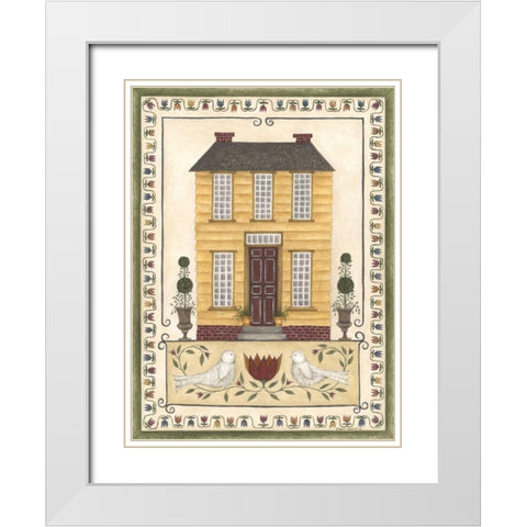Yellow House White Modern Wood Framed Art Print with Double Matting by Shamp, Cindy