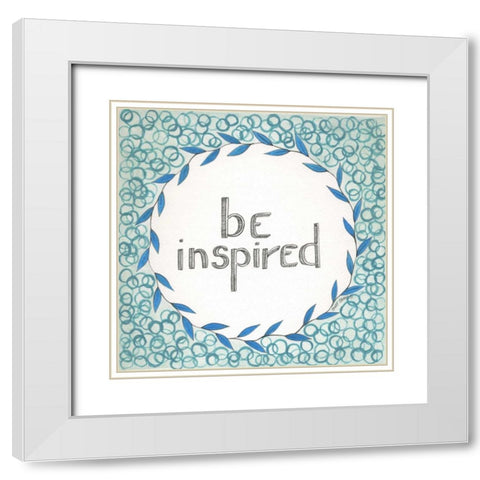 Be Inspired Swirls White Modern Wood Framed Art Print with Double Matting by Shamp, Cindy