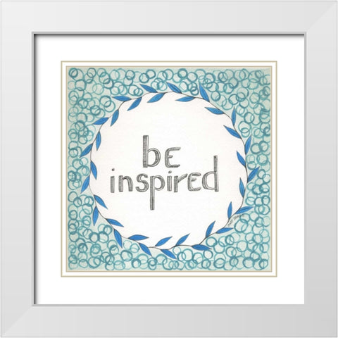 Be Inspired Swirls White Modern Wood Framed Art Print with Double Matting by Shamp, Cindy