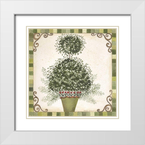 Topiary I White Modern Wood Framed Art Print with Double Matting by Shamp, Cindy