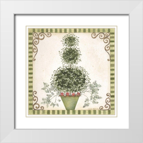 Topiary II White Modern Wood Framed Art Print with Double Matting by Shamp, Cindy