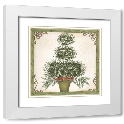Topiary III White Modern Wood Framed Art Print with Double Matting by Shamp, Cindy