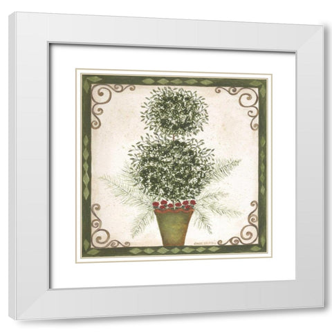Topiary IV White Modern Wood Framed Art Print with Double Matting by Shamp, Cindy