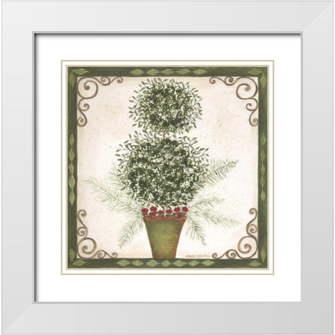 Topiary IV White Modern Wood Framed Art Print with Double Matting by Shamp, Cindy