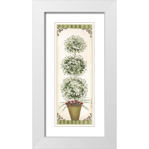 Topiary V White Modern Wood Framed Art Print with Double Matting by Shamp, Cindy