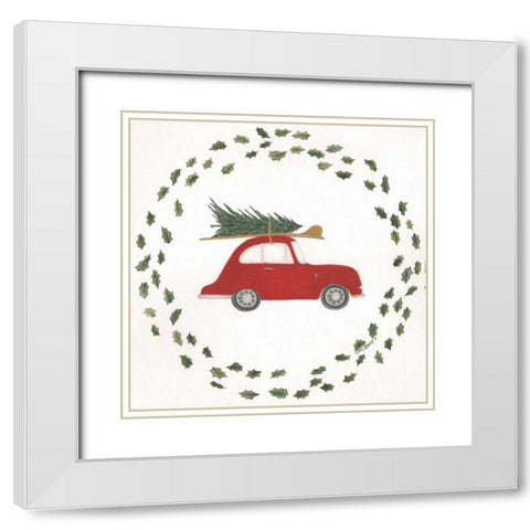 Surf the Holidays White Modern Wood Framed Art Print with Double Matting by Shamp, Cindy