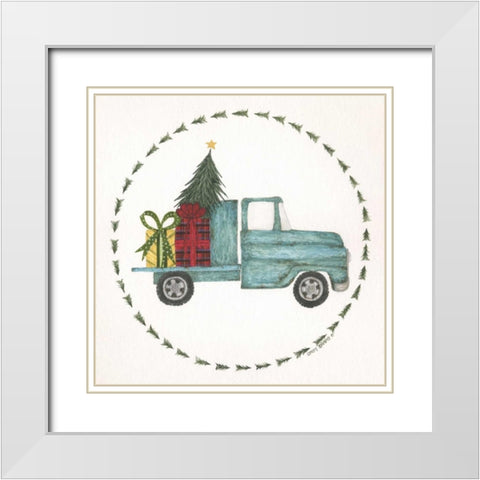 Happy Holidays White Modern Wood Framed Art Print with Double Matting by Shamp, Cindy