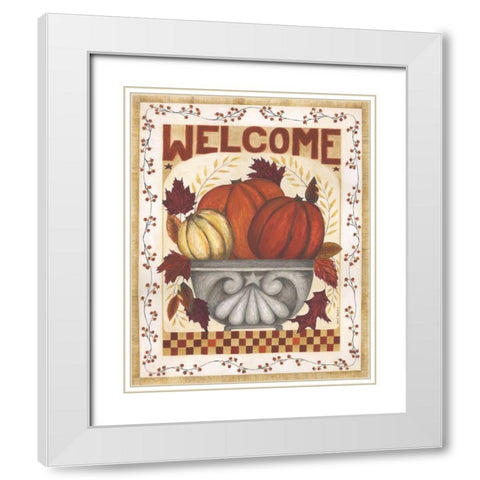 Welcome White Modern Wood Framed Art Print with Double Matting by Shamp, Cindy