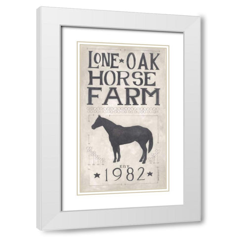Lone Oak Horse Farm White Modern Wood Framed Art Print with Double Matting by Shamp, Cindy