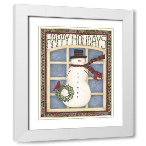 Happy Holidays White Modern Wood Framed Art Print with Double Matting by Shamp, Cindy