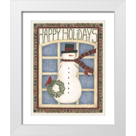 Happy Holidays White Modern Wood Framed Art Print with Double Matting by Shamp, Cindy