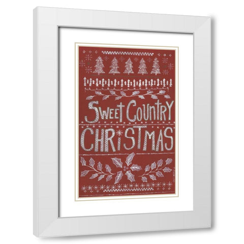 Sweet Country Christmas White Modern Wood Framed Art Print with Double Matting by Shamp, Cindy