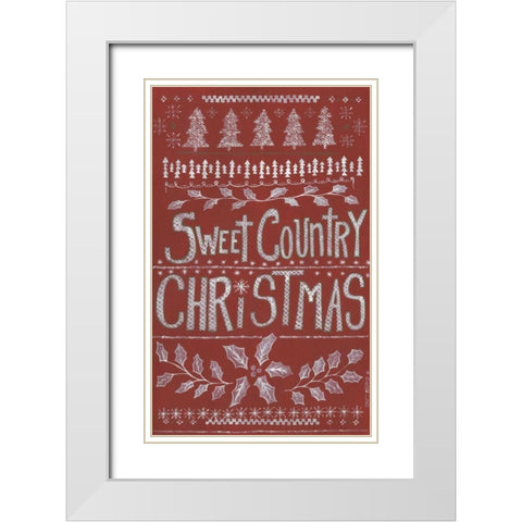 Sweet Country Christmas White Modern Wood Framed Art Print with Double Matting by Shamp, Cindy