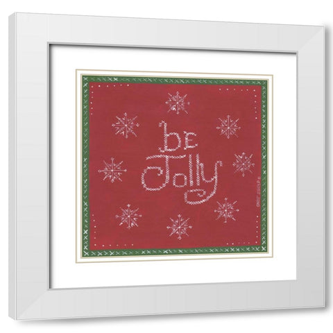 Be Jolly White Modern Wood Framed Art Print with Double Matting by Shamp, Cindy