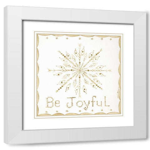 Be Joyful White Modern Wood Framed Art Print with Double Matting by Shamp, Cindy