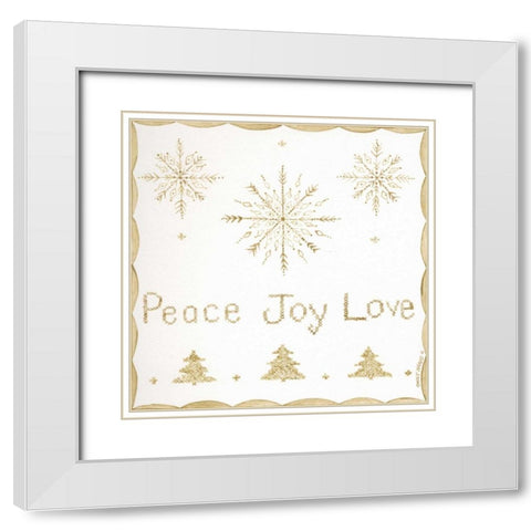 Peace, Joy, Love White Modern Wood Framed Art Print with Double Matting by Shamp, Cindy