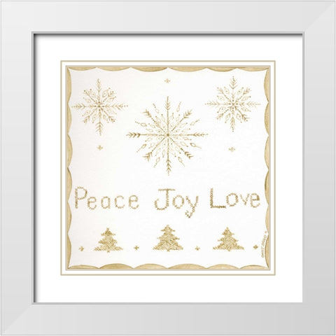 Peace, Joy, Love White Modern Wood Framed Art Print with Double Matting by Shamp, Cindy