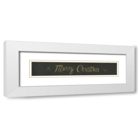 Merry Christmas White Modern Wood Framed Art Print with Double Matting by Shamp, Cindy