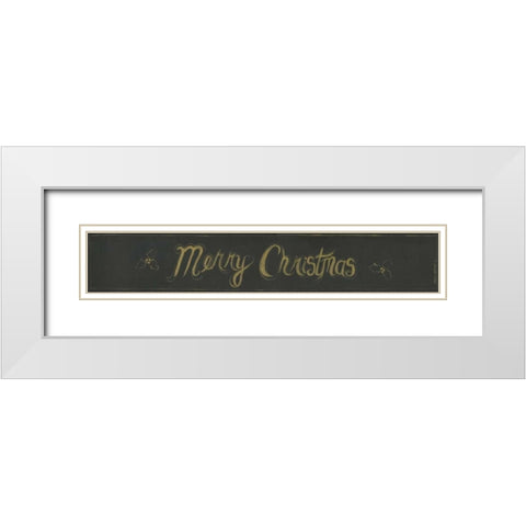 Merry Christmas White Modern Wood Framed Art Print with Double Matting by Shamp, Cindy