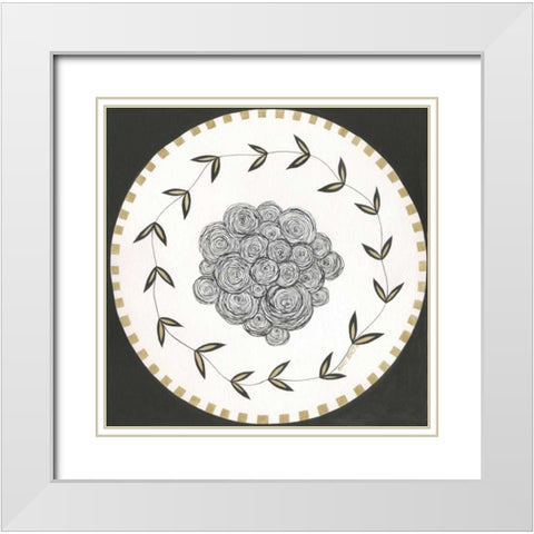 Roses White Modern Wood Framed Art Print with Double Matting by Shamp, Cindy