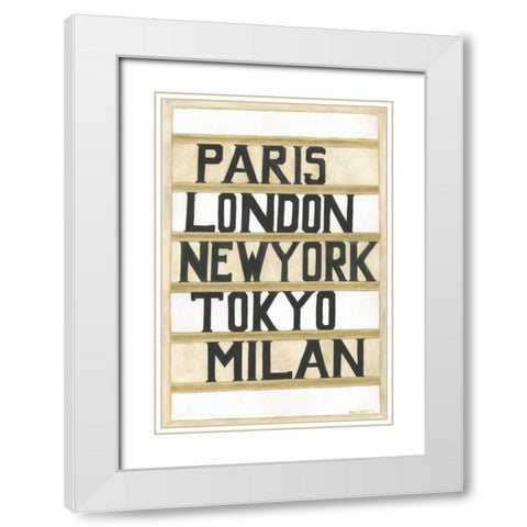 Cities White Modern Wood Framed Art Print with Double Matting by Shamp, Cindy