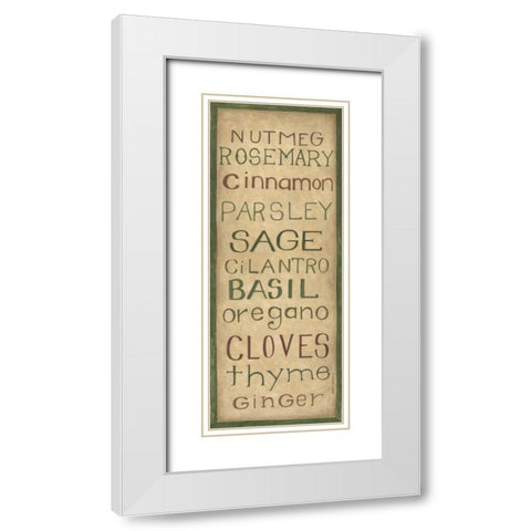 Spices White Modern Wood Framed Art Print with Double Matting by Shamp, Cindy