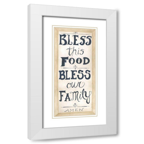 Bless White Modern Wood Framed Art Print with Double Matting by Shamp, Cindy
