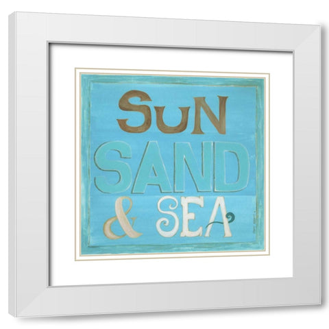 Sun, Sand and Sea White Modern Wood Framed Art Print with Double Matting by Shamp, Cindy