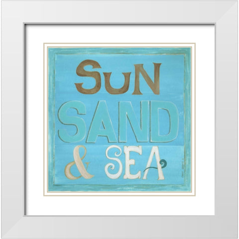 Sun, Sand and Sea White Modern Wood Framed Art Print with Double Matting by Shamp, Cindy