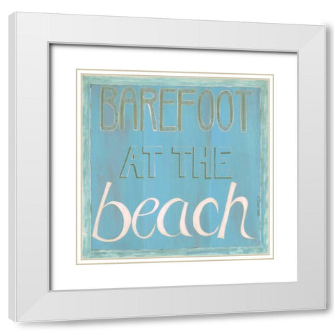 Barefoot at the Beach White Modern Wood Framed Art Print with Double Matting by Shamp, Cindy