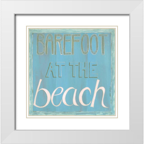 Barefoot at the Beach White Modern Wood Framed Art Print with Double Matting by Shamp, Cindy
